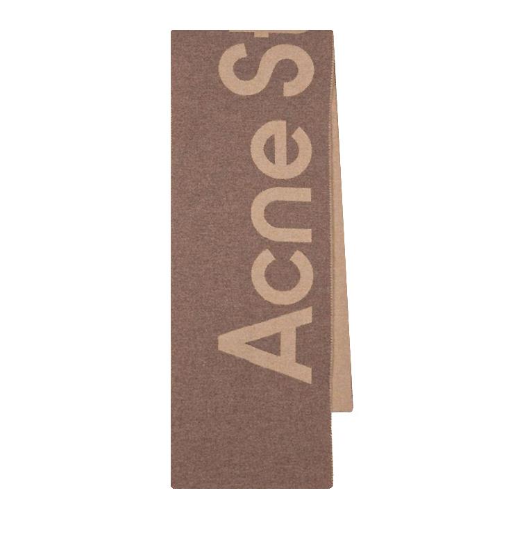 [아크네] CA0154 640 자카드 로고 울 스카프 카멜브라운 스카프