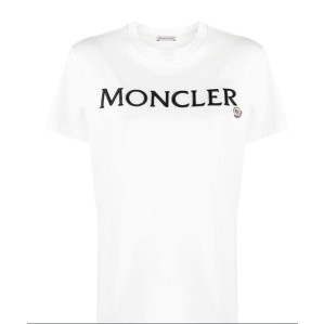 [몽클레어] 8A00009 84720 001 로고 패치 폴로 티셔츠 화이트 여성 티셔츠