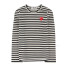 [꼼데가르송] AZ-T163-051-1 검흰 스트라이프 레드와펜 블랙 여성 긴팔티셔츠
