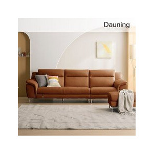 다우닝 몬트 3.5인 전체 천연가죽 소파+스툴 (색상:그레이)