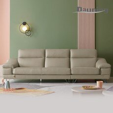 다우닝 윈디 3.5인 전체 천연가죽 소파 (색상:진그레이)