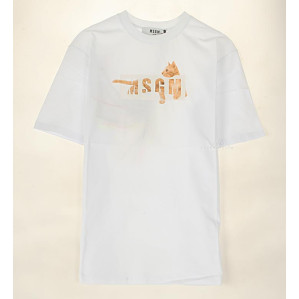 [MSGM] 20SS 2842MDM269 207498 01 캣로고 라운드 반팔티셔츠 화이트 여성 티셔츠