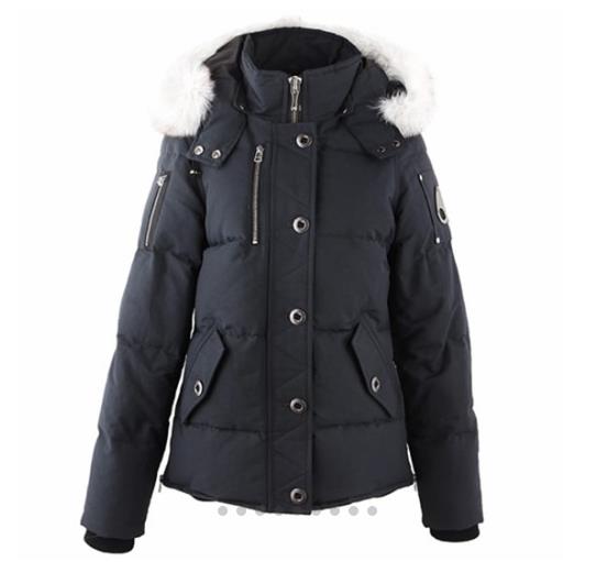 [무스너클] 18FW MK2229L3Q NAVY W 401 쓰리쿼터 자켓 네이비 화이트 여성 패딩