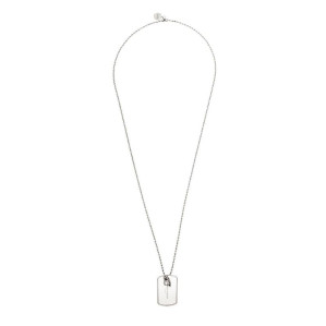 [알렉산더 맥퀸] 585475 J160Y 0446 아이덴티티 태그 스컬 참 네크리스 실버 목걸이