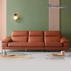 다우닝 레아 4인 전체 천연가죽 소파 (색상:네이비)