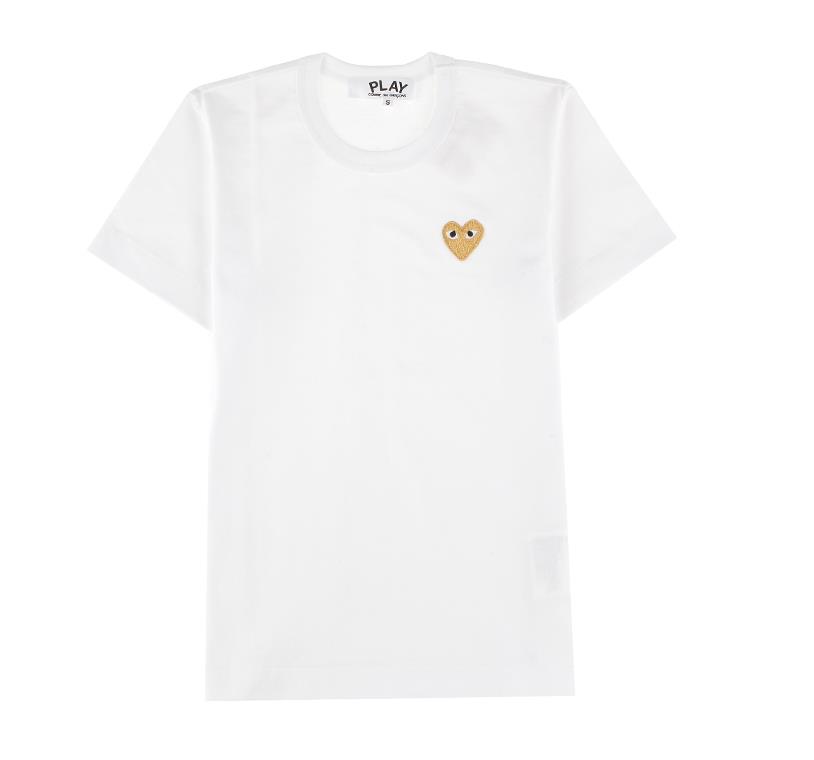 [꼼데가르송] AZ-T215-051-4 꼼데 골드 와펜 라운드 티셔츠 화이트 여성티셔츠