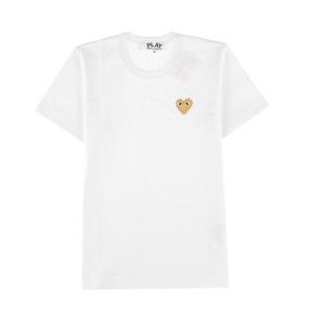 [꼼데가르송] AZ-T215-051-4 꼼데 골드 와펜 라운드 티셔츠 화이트 여성티셔츠